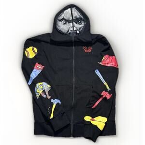 DeKryptic Chucky Mens Size XL Full Zip Face Mask Jacket Spooky Halloween Horror